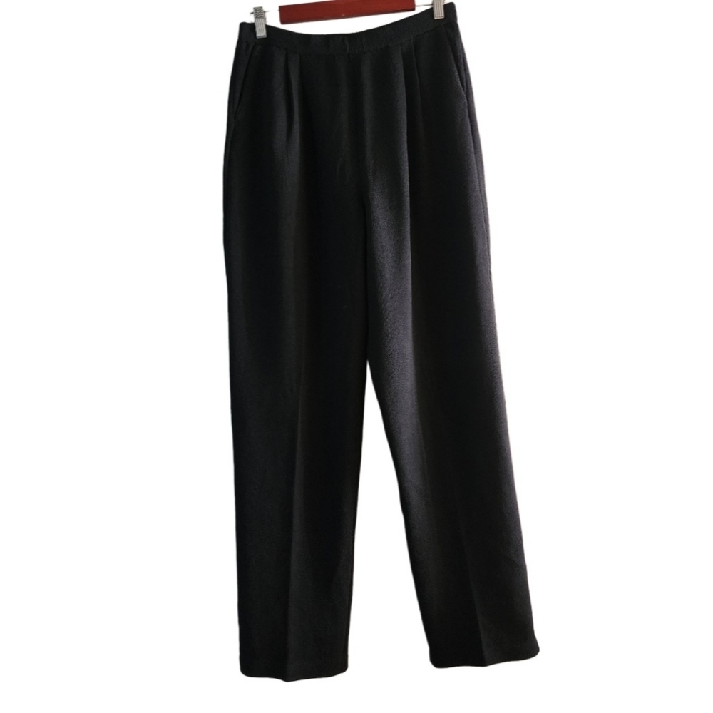 St. John Basics Women’s 10 Santana Knit Pull-On Pleated Front Pants  Hight Waist